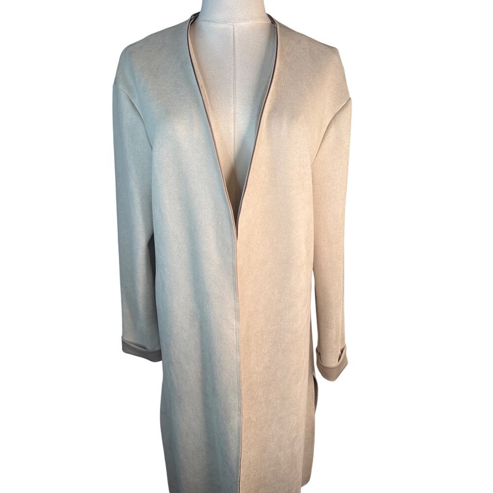 ZARA Basic Medium Collection Open Front Beige Lon… - image 14